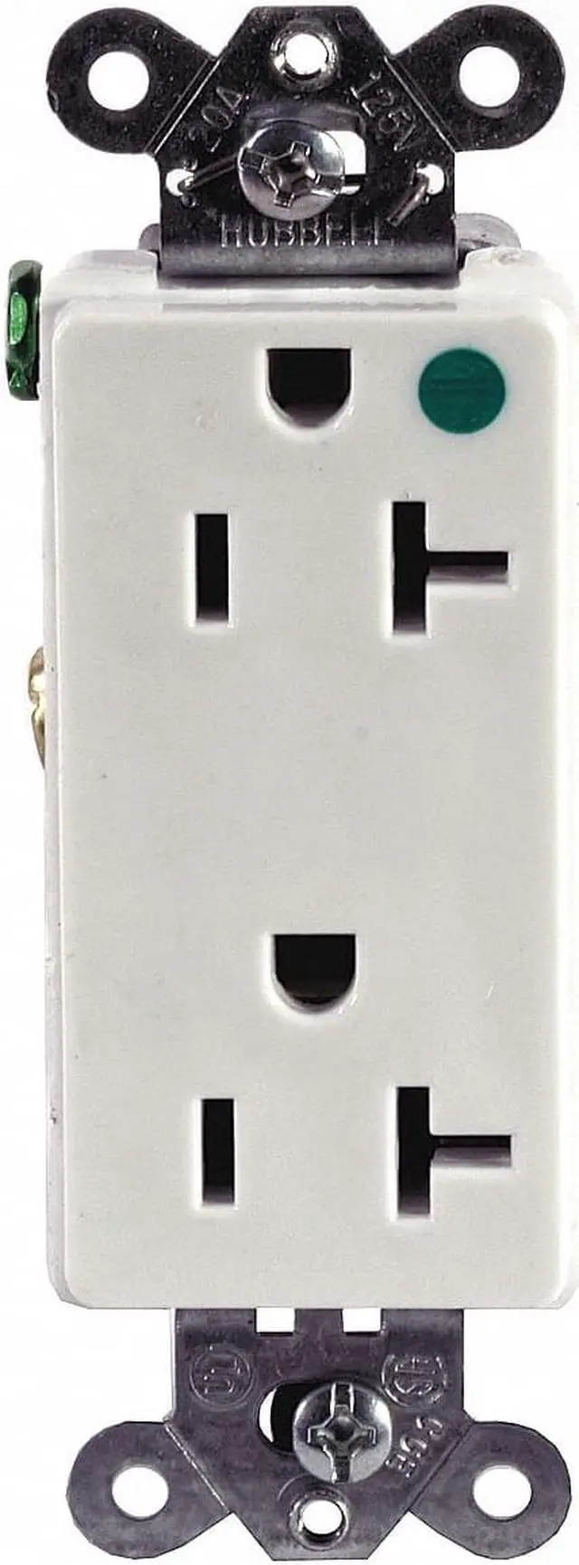 Main image of Hubbell Wiring Device-kellems Receptacle White  Nylon  IG2182WA