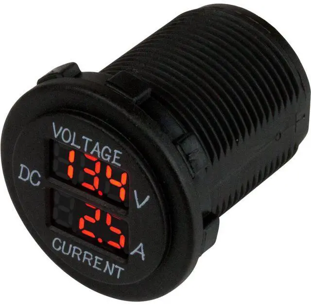 Alt view image 7 of 7 - Sea-Dog Round Voltage & Amp Meter - 6V-30V & 0 Amp - 10 Amp Meter