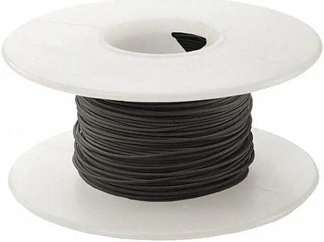 Alt view image 2 of 2 - OK INDUSTRIES KSW24BLK-0100 Spooled Wrapping Wire, 24 AWG, Black, Kynar(R) KSW,