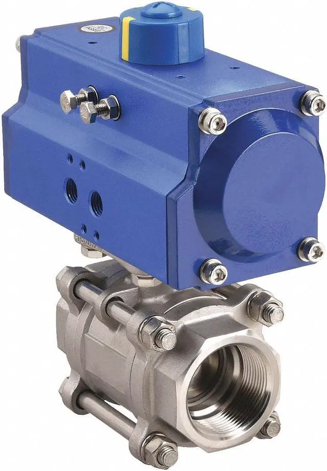 Alt view image 3 of 4 - DYNAQUIP CONTROLS P3S23AJDA032A 1/2" FNPT Stainless Steel Pneumatic Ball Valve