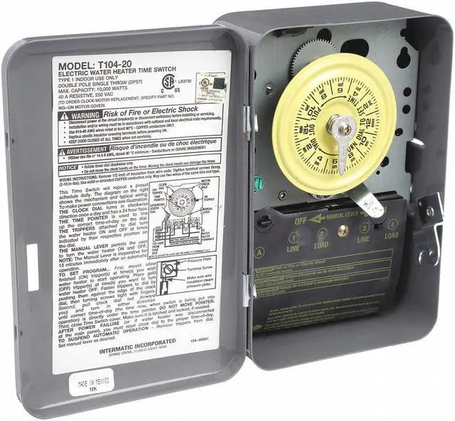 Alt view image 6 of 10 - Time Clock 24 Hour Dpst 208-277V Intermatic Inc Misc. Office Supplies T104-20