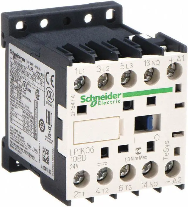 Main image of SCHNEIDER ELECTRIC LC1K0610G7 Miniature IEC Magnetic Contactor, 3 Poles, 120 V