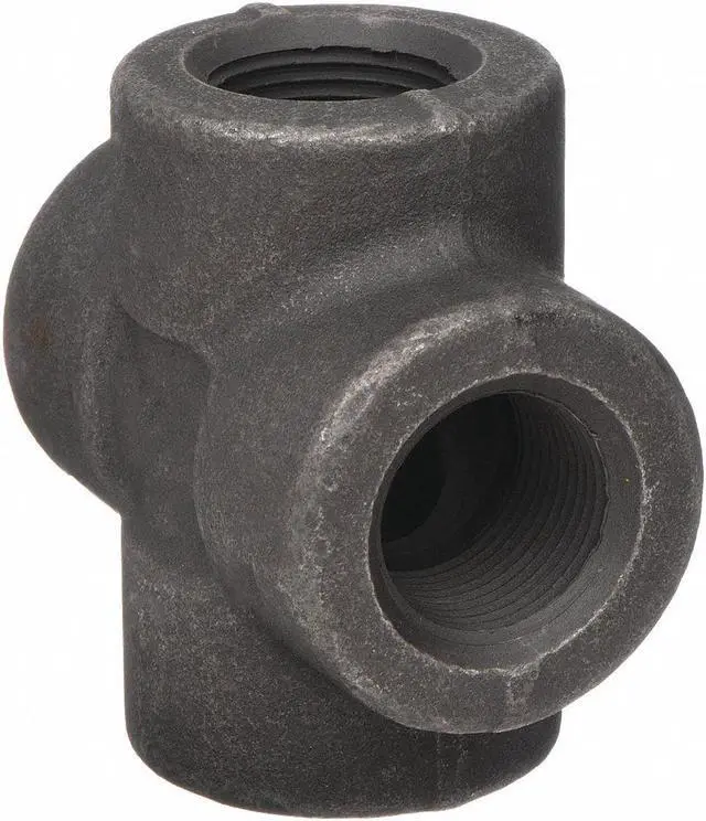 Alt view image 2 of 3 - ANVIL 0361129604 Cross Cross, 1/2" Pipe, FNPT, Black Forged Steel, Class 3000