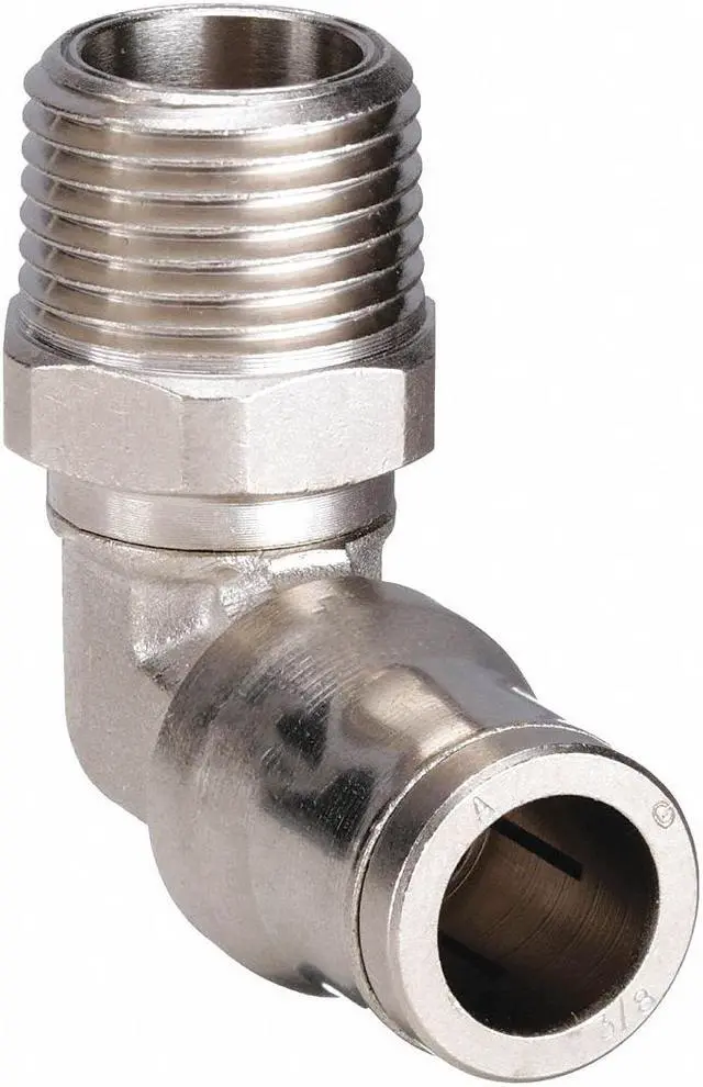 Main image of LEGRIS 3609 56 14 Nickel Plated Brass Swivel Male Elbow, 1/4 in Tube Size