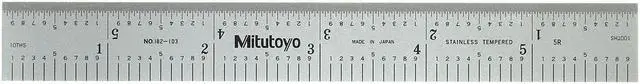 Main image of MITUTOYO 182-103 Steel Rule,Rigid,6 In,32/64/10/100ths