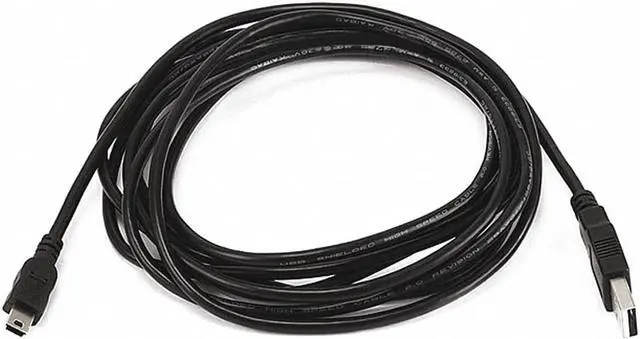 Alt view image 4 of 13 - Monoprice 10ft USB A to mini-B 5pin 28/28AWG Cable, Black