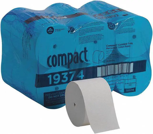 Alt view image 3 of 10 - GEORGIA-PACIFIC 19374 Compact(R) Coreless Toilet Paper, 1 Ply, 3000 Sheets, PK18