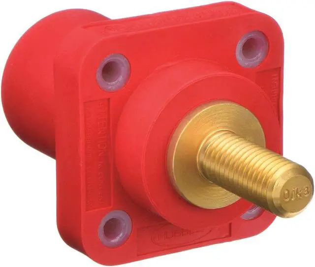 Main image of HUBBELL WIRING DEVICE-KELLEMS HBLMRSR Receptacle,3R, 4X, 12K,Stud,Red