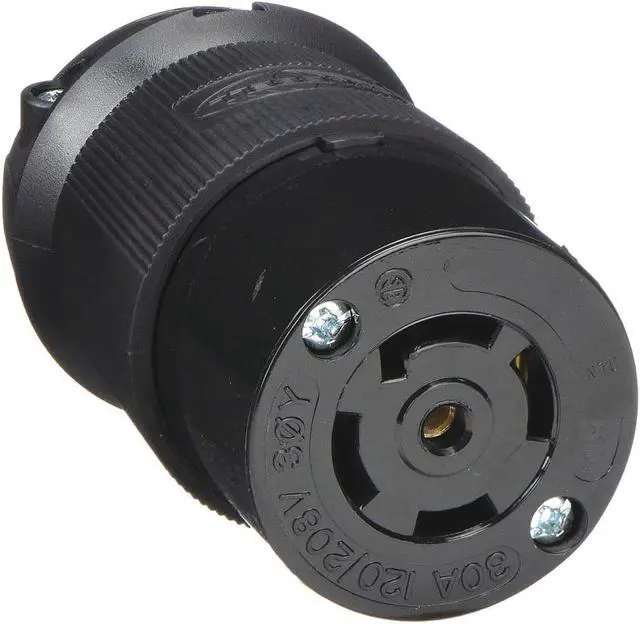 Alt view image 3 of 4 - HUBBELL WIRING DEVICE-KELLEMS HBL2813BK 30A Locking Connector 4P 5W 120/208VAC