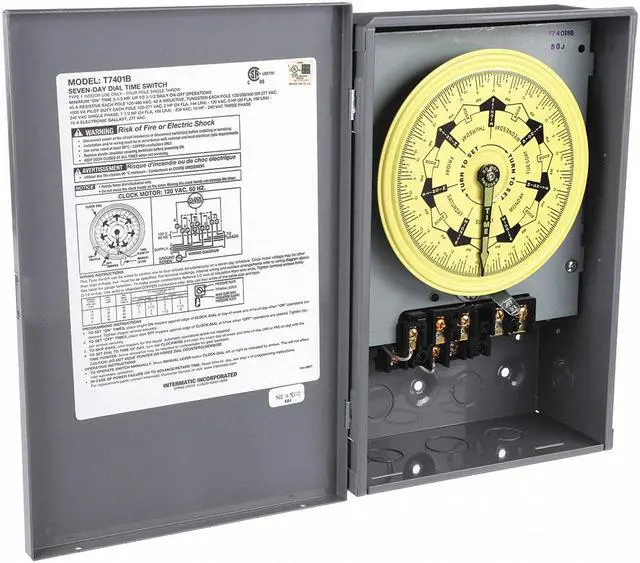 Alt view image 8 of 9 - INTERMATIC T7401B Electromechanical Timer,7 Day,4 Poles