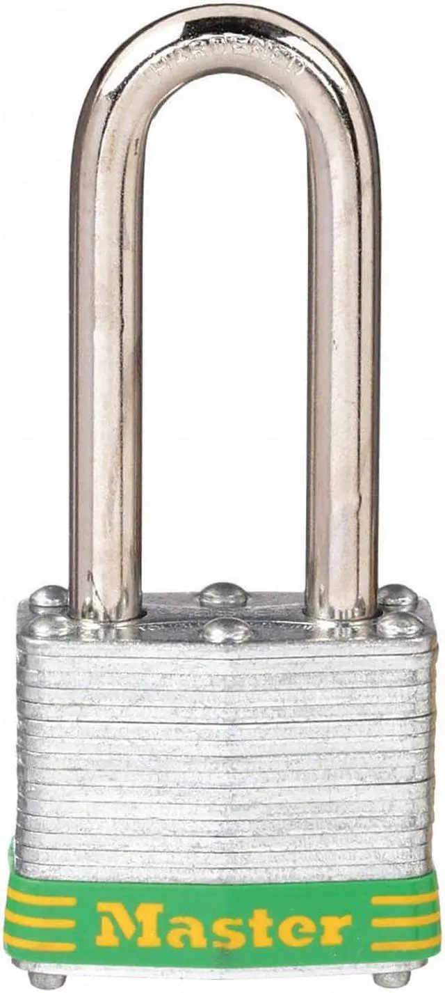 Alt view image 4 of 9 - MASTER LOCK 3LHGRN Lockout Padlock, Keyed Different, Steel, Green, 2 in Shackle