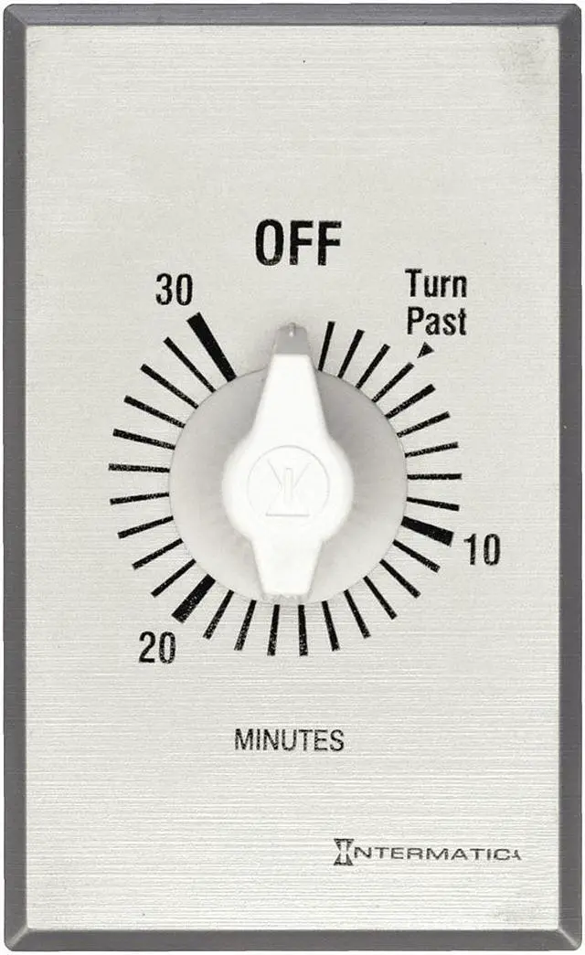 Alt view image 2 of 3 - INTERMATIC FF430M Timer,Spring Wound,30 Min,DPST,Silver