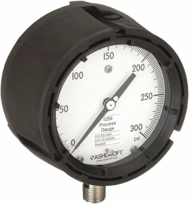 Main image of ASHCROFT 451259SD04L300# Process Pressure Gauge, 0 to 300 psi, 4 1/2 in Dial,