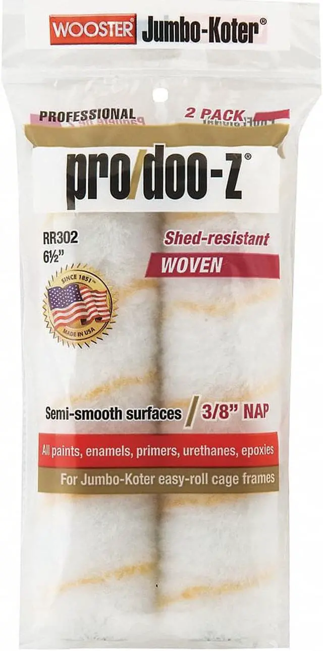 Alt view image 3 of 7 - WOOSTER RR302-6 1/2 6-1/2" Mini Paint Roller Cover, 3/8" Nap, Woven Fabric