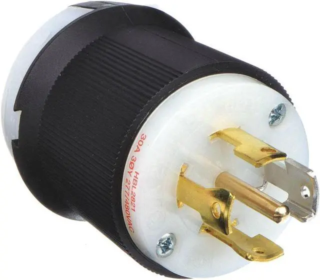 Main image of HUBBELL WIRING DEVICE-KELLEMS HBL2821 Locking Plug, L22-30P, 30 A, 277/480V AC,