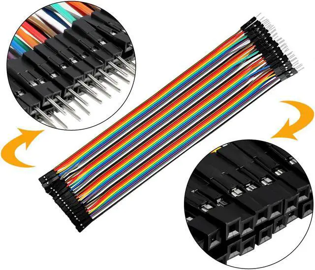 Alt view image 3 of 3 - Male to Female 40P Jumper Wire 2.54mm Pitch Ribbon Cable Breadboard DIY 22.5cm Long