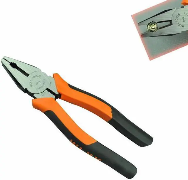 Alt view image 2 of 2 - Pincer pliers 8 Inch Cutting Pliers Hand Tools and Orange Black Handle wire-cutter WLXY brand electrical tool clamp