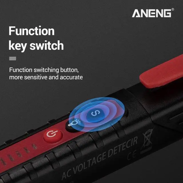 Alt view image 5 of 7 - ANENG VD802 Non-contact AC Voltage Detector Tester Meter 12V-1000v Pen Style Electric Indicator LED Outlet Voltage Dectetor Sensor Wit - Black