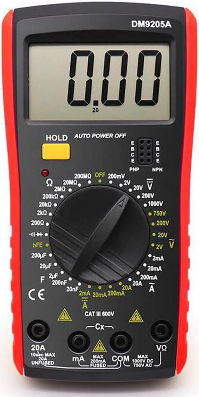 Main image of DM9205A Multimeter AC DC Digital Multimeter Professional Tester Meter Capacitance Voltmeter Digital LCD Display 1999 Counts Meter