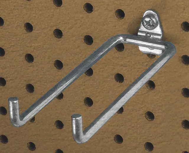Main image of DuraHook 5-3/4 In. Double Rod 80 Degree Bend 1/4 In. Dia. Zinc Plated Steel Pegboard Hook for DuraBoard, 10 Pack