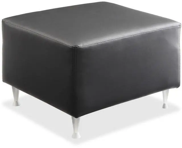 Alt view image 2 of 3 - Lorell Lounge Bench No Arms Leather 27-1/2"x28"x18" Black 86920