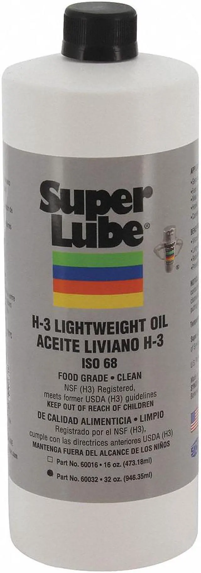 Main image of SUPER LUBE 60032 1 qt Bottle, Hydraulic Oil, 68 ISO Viscosity, 80W SAE