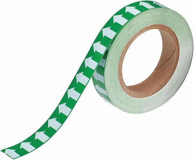 Alt view image 2 of 4 - BRADY 91425 Arrow Tape, Vinyl, 1 in W x 90 ft. L, Adhesive Mounting, White/Green