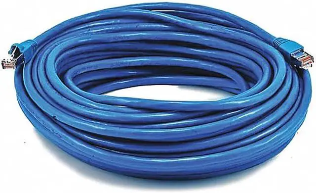 Alt view image 2 of 7 - Monoprice Cat6A Ethernet Patch Cable - Snagless RJ45, Stranded, 550Mhz, STP, Pure Bare Copper Wire, 10G, 26AWG, 75ft, Blue