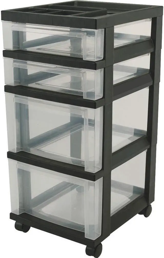 Alt view image 2 of 9 - Iris IRS116827 Mini Chests- 4-Drawer- 12-.06in.x14-.25in.x26-.44in.- Black
