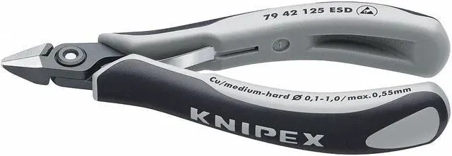 Alt view image 3 of 3 - KNIPEX 79 42 125 ESD 5 in 79 Precision Diagonal Cutting Plier Flush Cut Pointed