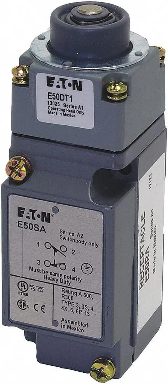 Alt view image 2 of 2 - EATON E50AT1 Heavy Duty Limit Switch, Plunger, 1NC/1NO, 10A at 600V AC,
