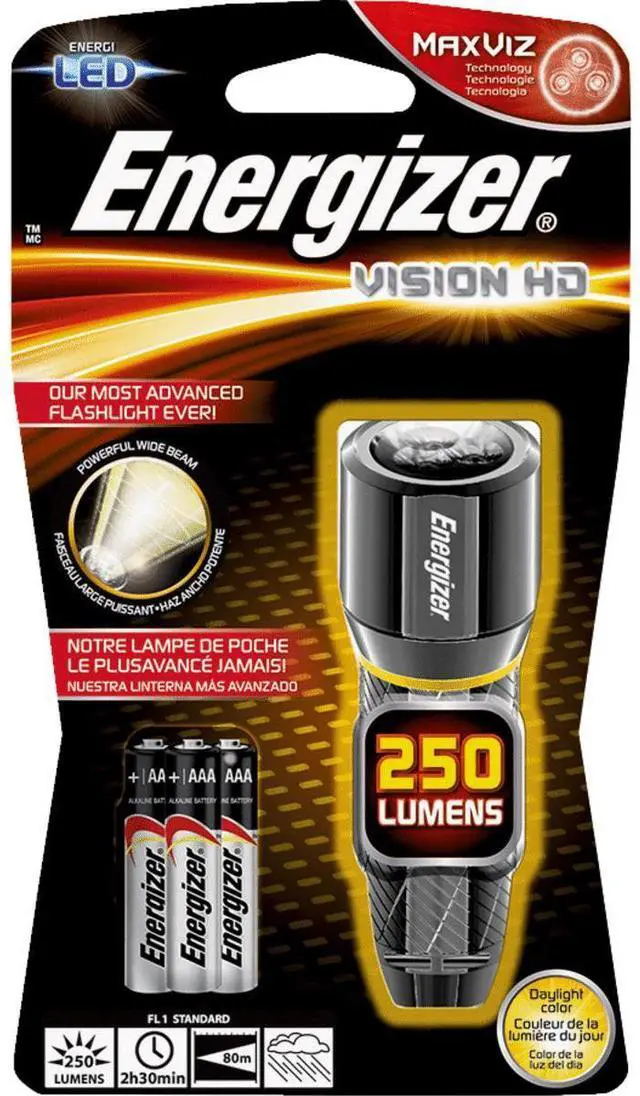 Alt view image 15 of 20 - Energizer Vision HD 3AAA Performance Metal Flashlight