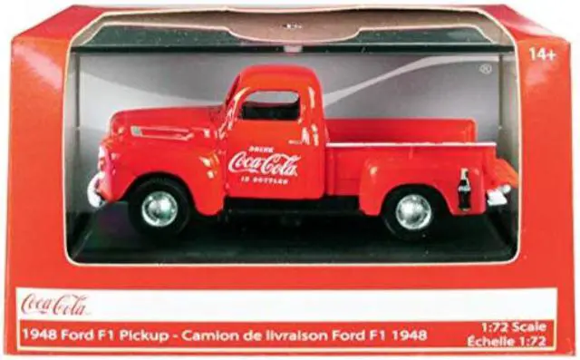 Alt view image 4 of 5 - 1948 Ford F1 Pickup Truck "Coca-Cola" Red 1/72 Diecast Model Car by Motorcity Classics