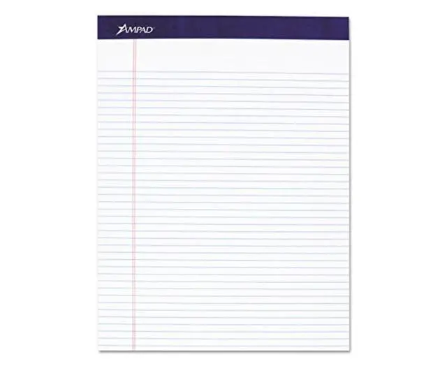 Alt view image 4 of 7 - Ampad 20315 Mead Legal Ruled Pad, 8 1/2 X 11, White, 50 Sheets, 4 Pads/Pack