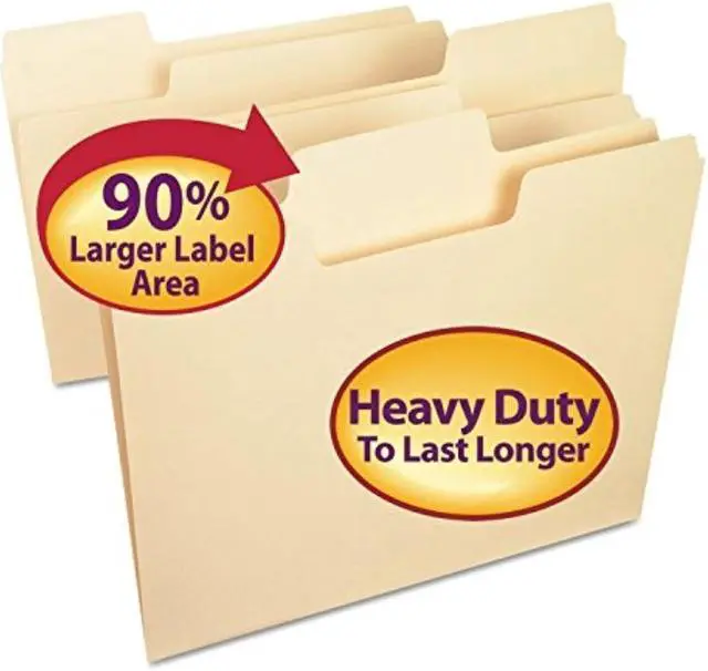 Alt view image 13 of 20 - Smead SuperTab Heavyweight Folder Manila 1/3 Cut Letter 50/BX 10401