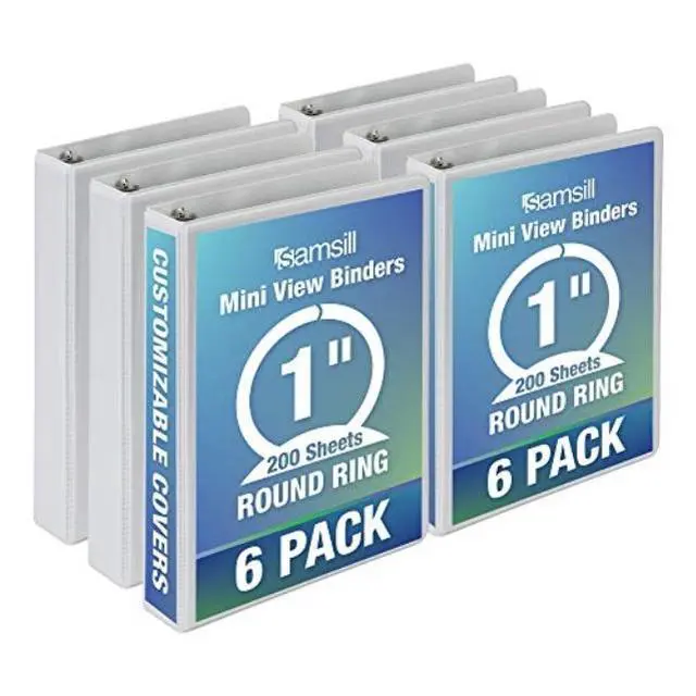 Alt view image 3 of 12 - Economy Round Ring View Binders 3 Rings 1" Capacity 8.5 x 5.5 White 6/Carton MP28507