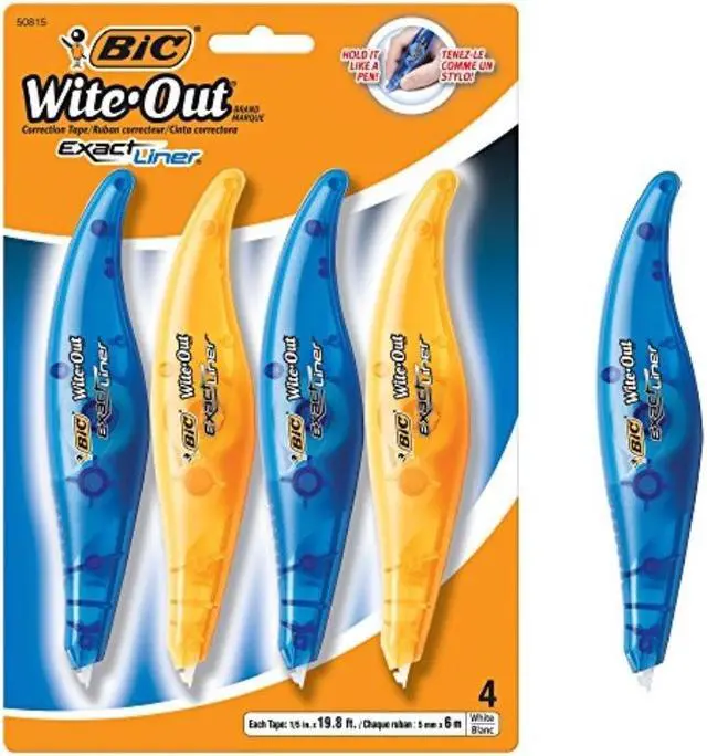 Alt view image 8 of 18 - BIC Wite-Out Brand Exact Liner Correction Tape Non-Refillable 4/Pack WOELP418
