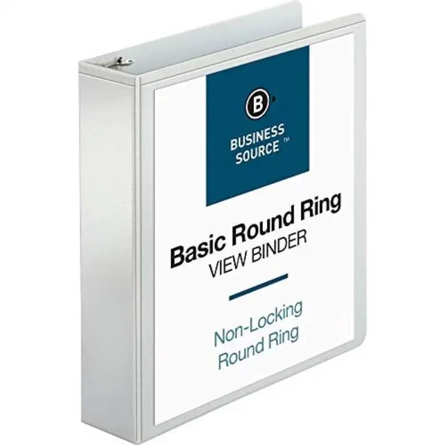 Alt view image 6 of 7 - Business Source View Binder w/ 2 Inside Pockets 2" Capacity White 09957