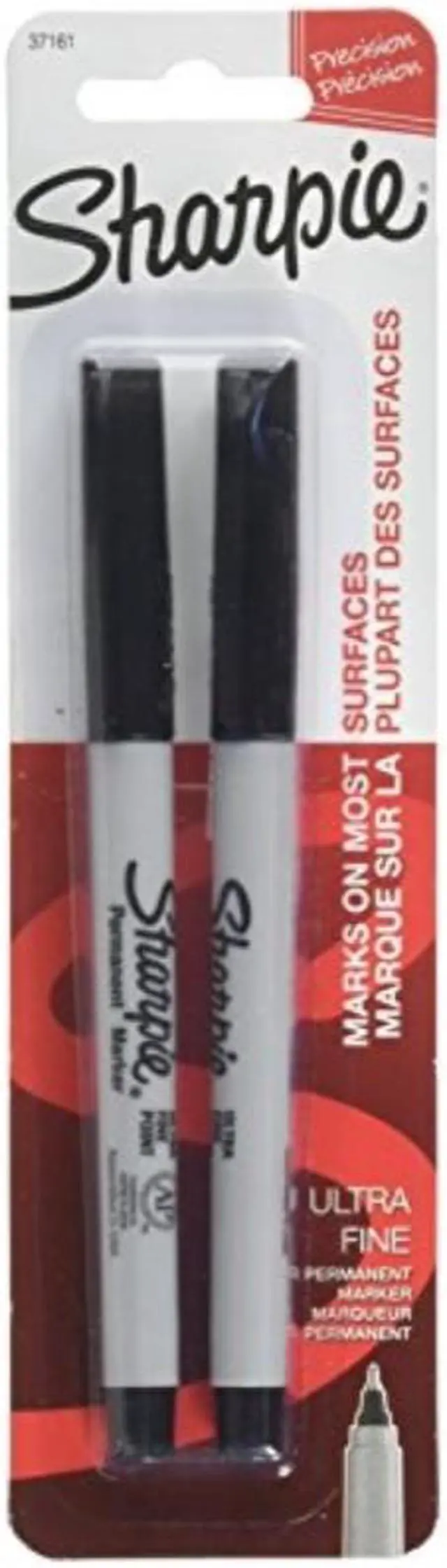 Alt view image 5 of 7 - Sharpie Permanent Marker Ultra Fine Point 2/CD Black 37161PP