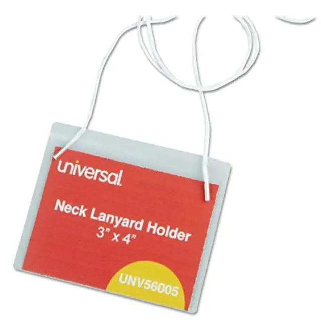 Alt view image 2 of 8 - Universal 56005 Clear Badge Holders W/Neck Lanyards, 3 X 4, White Inserts, 100/Box