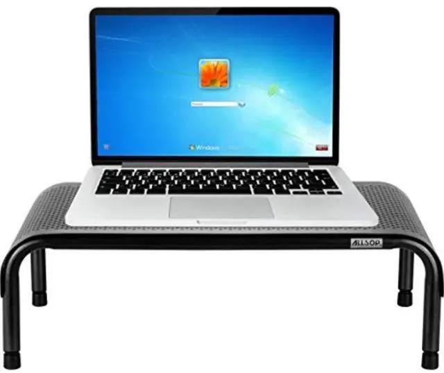Alt view image 11 of 17 - Allsop Ergo 3 Metal Monitor Stand 10"x18"x6" Pearl/Black 31630