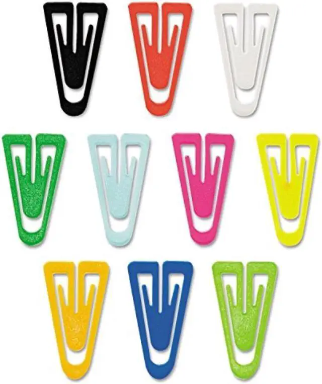 Alt view image 7 of 10 - Advantus Paper Clips Plastic Large (1-3/8") Assorted Colors 200/ Box PC0600