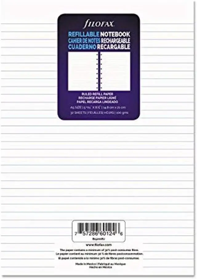 Alt view image 8 of 11 - Pack of 32 Filofax A5 (5.8" x 8.3") Notebook Refills, Ruled