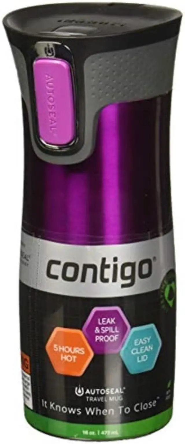 Alt view image 8 of 9 - Contigo 16 oz West Loop 2.0 Stainless Steel Travel Mug - Radiant Orchid