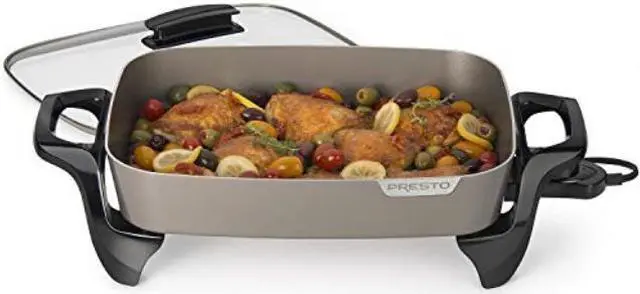 Alt view image 7 of 10 - Presto 16" Ceramic Electric Skillet with Tempered Glass Cover