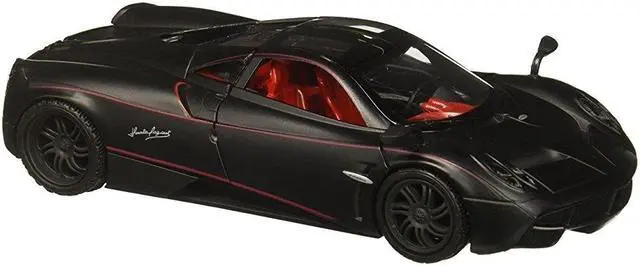 Alt view image 3 of 8 - Motormax 79502 1 by 24 Scale Diecast Pagani Huayra Matt Black Model Car