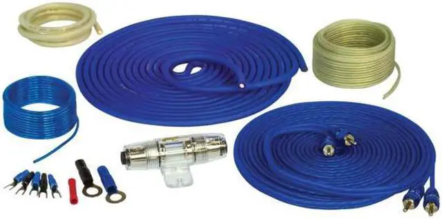 Alt view image 6 of 10 - Stinger 8 Ga Copper 600w Amp Kit W/blue Twisted Rca
