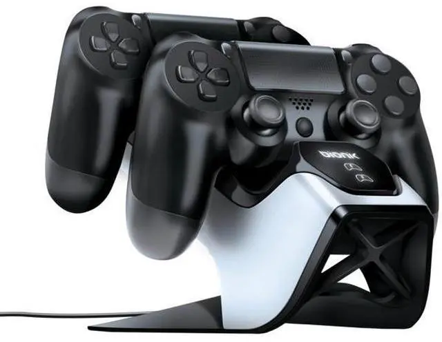 Alt view image 14 of 15 - Bionik Power Stand PS4 DualStock Controllers Charger Stand Dock for PlayStation 4