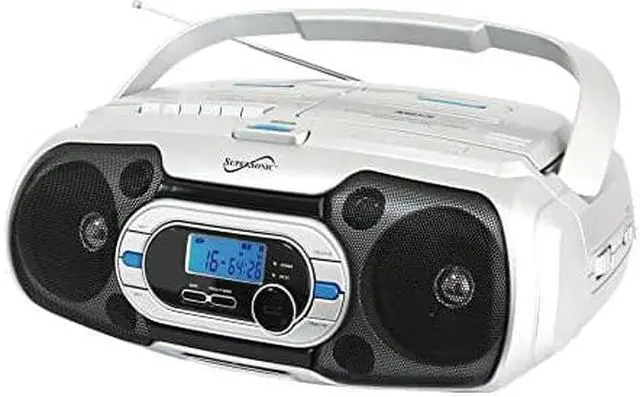 Alt view image 7 of 15 - Supersonic SC-729BT  Bluetooth Compatible Portable MP3/CD Cassette FM Radio Boombox