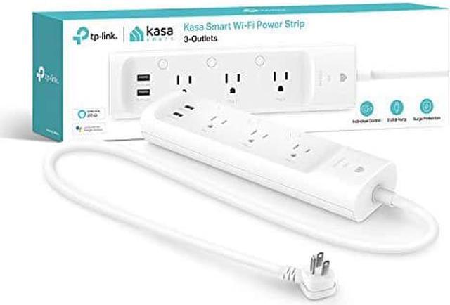 Alt view image 18 of 20 - Kasa Smart Plug Power Strip KP303, Surge Protector with 3 Individually Controlled Smart Outlets and 2 USB Ports, Works with Alexa & Google Home, No Hub Required , White
